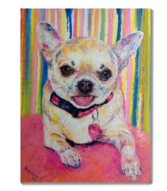 F&S Gift Store Gift for dog lovers Oil pet portrait from photo Dog custom painting Colorful painting dog Pop art pet painting to order Dog memory painting