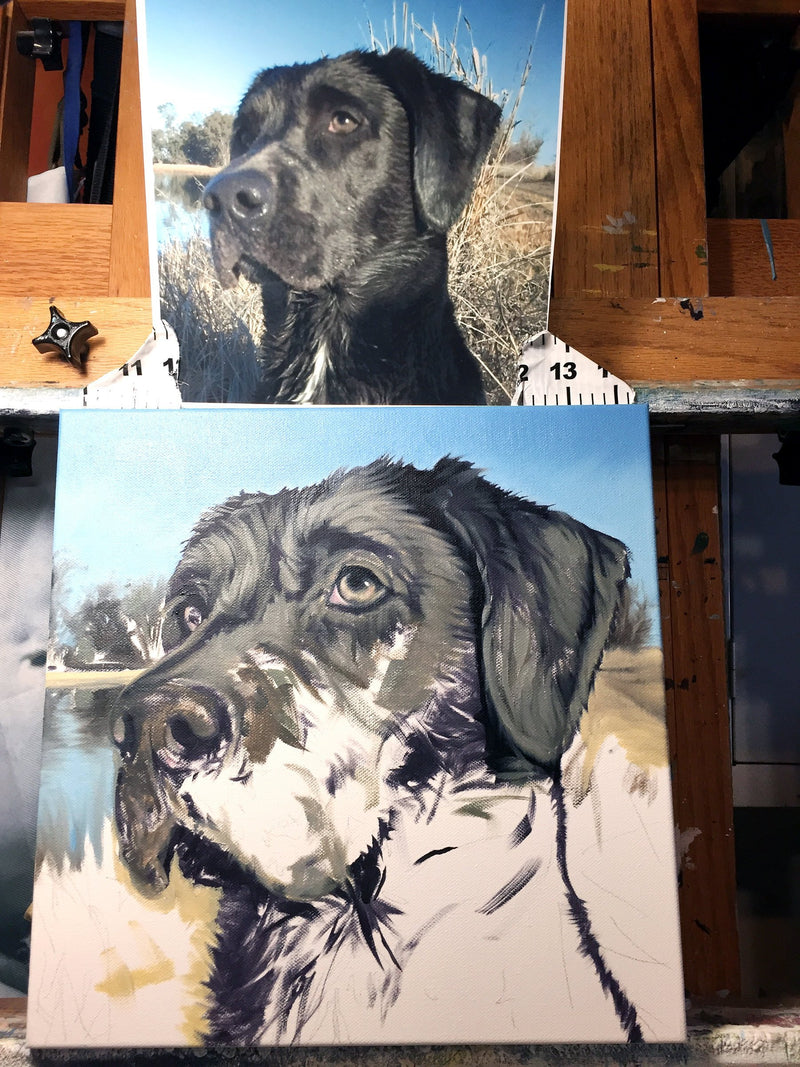 F&S Gift Store 8x8" Custom Pet Portrait // Custom Oil Painting Pet Portrait // Pet Memorial Painting // Personalized Pet Artwork // Pet Lover Art