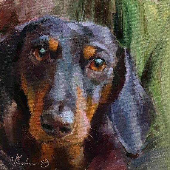 F&S Gift Store Dog oil portrait, Custom pet portrait, Pet oil painting, Dog artwork, Custom oil painting, Pet memorial picture, Dog Art, Original Art