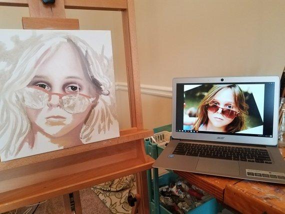 F&S Gift Store Custom Portrait Child Art Portrait of Child Oil Painting Painting from Photo - 8x10 inch Made to Order oil portrait commission portrait