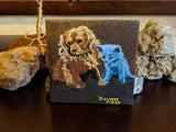F&S Gift Store Custom TWO Pet Portrait Painting on Miniature Canvas - Art Magnet