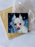 F&S Gift Store Custom dog portrait White dog art oil painting canvas Custom pet dog lover gift Birthday gift wife original animal decor wall art memorial