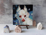F&S Gift Store Custom dog portrait White dog art oil painting canvas Custom pet dog lover gift Birthday gift wife original animal decor wall art memorial