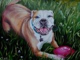F&S Gift Store Custom PET PAINTING pitbull portrait custom dog portrait custom pet portrait painting Dog mom svetlanamatevosjan animal portrait of pet loss