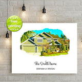 F&S Gift Store Custom house portrait Giclee Print or Painting Custom oil painting original modern style portrait painting Customized Art Digitization