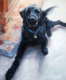 F&S Gift Store TailWagger Labradoodle, Custom Pet Portrait Oil Painting by puci, 10x12"