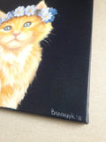 F&S Gift Store Kitten oil painting on canvas, animal, pet portrait, ginger cat, cat in flowers, portrait of a pet by photo, birthday gift, art wall decor