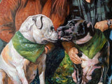 F&S Gift Store Hand Painted Commission Family Pet Portrait Oil Painting (paint family member or pet from photo), Custom Dog Cat Portrait Art
