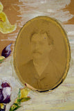 F&S Gift Store Antique French Painted Photo Frame, Hand Painted Picture Frame Signed R Hardy 1903, Art Nouveau Oil Painting Frame, Man Photo Portrait