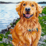 F&S Gift Store Golden Babu Boo, custom Pet Portrait Oil Painting, 12x12"