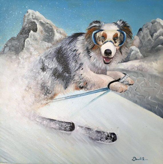 F&S Gift Store Silly Pet Portrait: Custom Oil Painting on 12x12" Canvas, Gift for Dog Lovers and Cat Lovers, Painting of your pet in funny costume