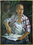 F&S Gift Store Portrait to order one person on photo for birthday Valentines day gift holiday original oil on canvas by artist Avdeev Sergey Russia Siberia