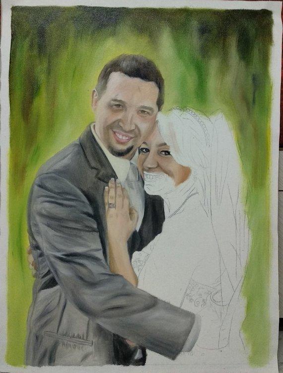 Personalized Oil Painting From Photos, handcraft art on Canvas-Show Case QIH101576-24