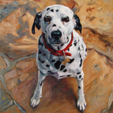 F&S Gift Store Dalmatian, PolitePooch, custom pet portrait oil painting by puci, 10x10"