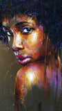 F&S Gift Store Painting on canvas, original paintings of women, women faces, abstract oil Portrait " Princess of Africa ", girls portraits custom woman art