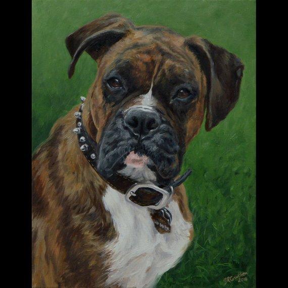 F&S Gift Store Custom Dog portrait, Pet portrait, Dog Painting, Dog art - oil painting on canvas. 50% DEPOSIT. Handmade Custom pet portrait.