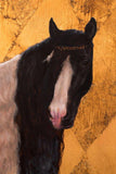 F&S Gift Store Custom OIL on GOLD Pet horse portrait Luxurious High Quality Realistic painting from your photographs Wall Art gift for animal lover.