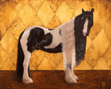 F&S Gift Store Custom OIL on GOLD Pet horse portrait Luxurious High Quality Realistic painting from your photographs Wall Art gift for animal lover.