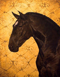 F&S Gift Store Custom OIL on GOLD Pet horse portrait Luxurious High Quality Realistic painting from your photographs Wall Art gift for animal lover.