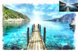 F&S Gift Store Custom Landscape Portrait from your photo, Fine Art Digital painting, scenery, watercolor style, housewarming, garden painting personalized