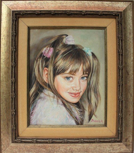 F&S Gift Store Kids Personalized oil Portrait, Custom Art Painting, Memorable Gift, Oil Painting From Photo, Color Painting, Nursery Décor, Baby Portrait