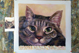 F&S Gift Store Hand Painted Custom Cat Oil Painting - Paint From Digital Photo , Commission Pet Art