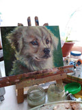 F&S Gift Store Custom Dog portrait oil painting custom pet lover gift Commission dog painting Golden retriver portrait painting custom animal painting dogs