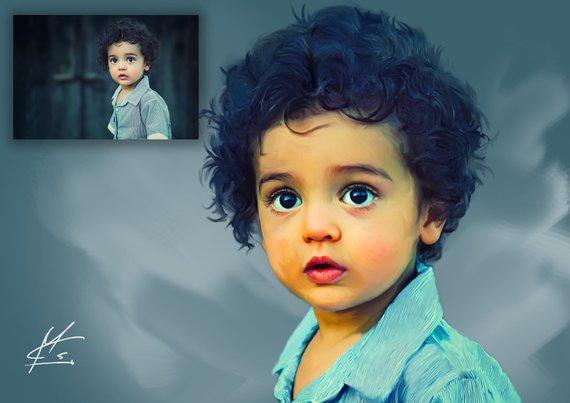 F&S Gift Store Digital oil painting from photo / Custom portrait / Your photos as paintings / Portrait painting / JPG file / Personalized digital art