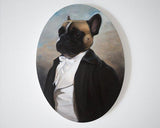 F&S Gift Store Custom Pet Portrait in Suit on Oval Canvas | Gothic Home Decor, Christmas Gift, Animal painting