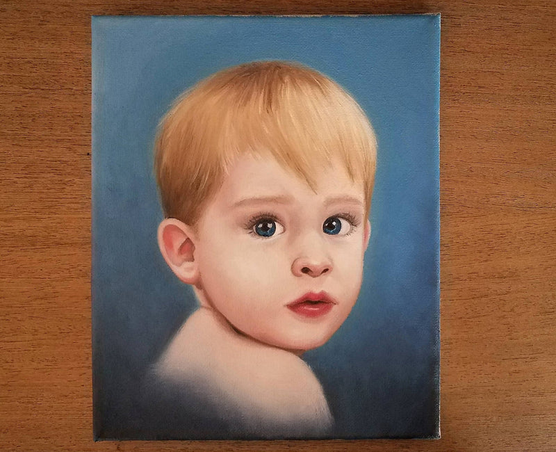 F&S Gift Store Custom Oil Painting Oil Portrait Painting from Photo Custom Art Child Portrait Canvas Painting Commission 11x14