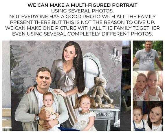 F&S Gift Store Portrait from photo,Family portrait,Portrait by photo,portrait painting,Canvas painting custom,Family custom art,Canvas custom,Photo gifts