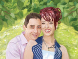 F&S Gift Store Custom Couple Portrait, Photo To Painting, Illustrated Couple, Couple Portrait Illustration (Digital File), Gift For Fiance