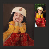 F&S Gift Store Custom Oil Painting of Single girl on canvas 18"x24", custom potrait, oil painting, single potrait