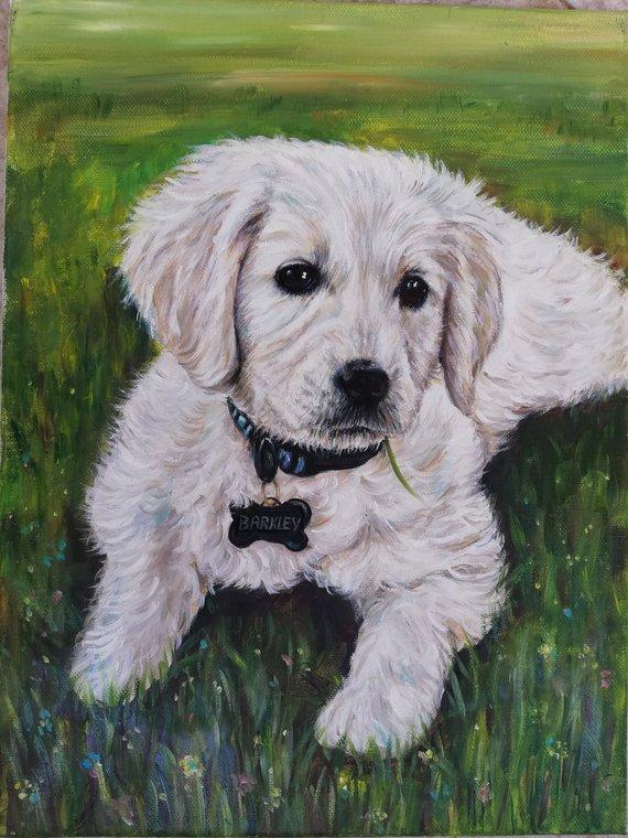 F&S Gift Store Oil Custom pet portrait Pet loss gift Pet memorial Dog portrait Custom dog painting Oil painting on canvas Pet commission Dog lovers gift