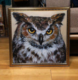 F&S Gift Store Owl oil painting on canvas, Filin portrait, Animals Painting, Custom pet portrait, Pets oil portrait from photo, Bird painting, Wall art