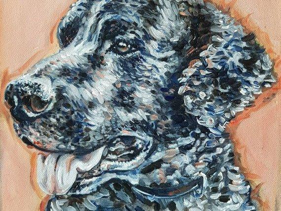 F&S Gift Store CUSTOM Dog Oil Painting, Made To Order Personalised Paper Anniversary/Christmas/Birthday Present/ Memory. Cat/Rabbit Pet Animal Pet Portrait
