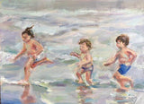F&S Gift Store Beach Child Portrait, Child at the beach, Custom Portrait, Painting Back View, Birthday Gift, Paint my photo, Christmas Gift, gift for her,