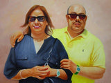 F&S Gift Store Anniversary Custom Portrait Illustration Oil Painting - 2 People From Realistic Photo- Eternity Art-Love Gift For Family,Couple,Birthday