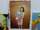 F&S Gift Store Mother and Child Custom Portrait Illustration Oil Painting-2 People From Realistic Photo-Eternity Art-Love Gift For Family,Birthday,Parents