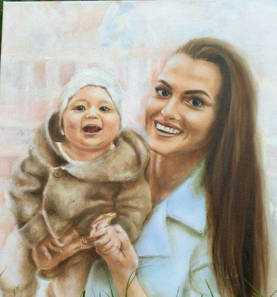 Personalized Oil Painting From Photos, handcraft art on Canvas-Show Case LKN101798-12