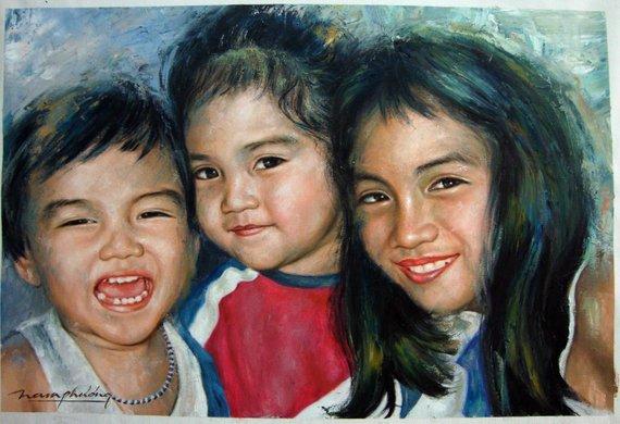 F&S Gift Store Custom paintings from photo,Family painting,Family portrait from photo,original paintings, memorable gift,housewarming gift,anniversary gift