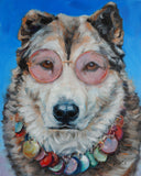 F&S Gift Store Joplin Inspired, dog painting in costume, custom pet portrait oil paintings by puci, 8x10"