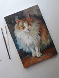 F&S Gift Store Custom pet portrait Custom cat portrait oil painting canvas art original Fluffy beige cat lover gift Birthday Custom illustration to order