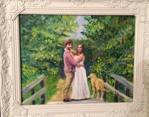 F&S Gift Store Handmade | PERSONALIZED WEDDING GIFT for Couples | wedding gift | Bridal shower | portrait from photo | painting from photo