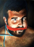 F&S Gift Store Mature male bdsm portrait, painting, fetish painting, man, beard, oil painting, portrait order, painting to order, picture gay, custom order