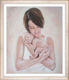 F&S Gift Store Customer specific, portrait, mother with Child, baby, custom, oil painting, portrait according to your personal photo template, by photo