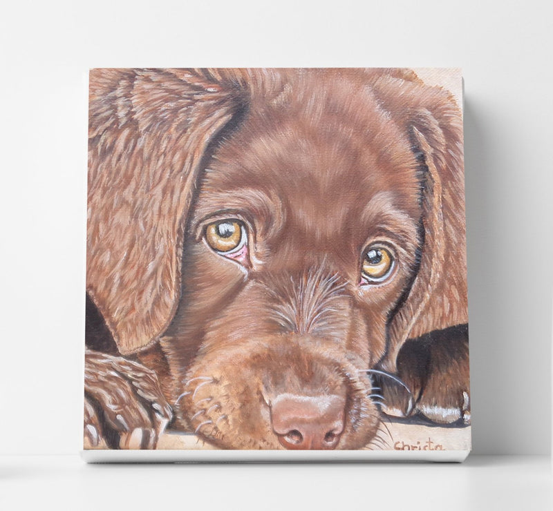 F&S Gift Store Custom pet portraits commission Yellow lab portrait Oil painting Pet lover Painting from photo Unique gift