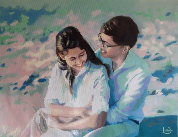 Personalized Oil Painting From Photos, handcraft art on Canvas-Show Case PNG100492-24