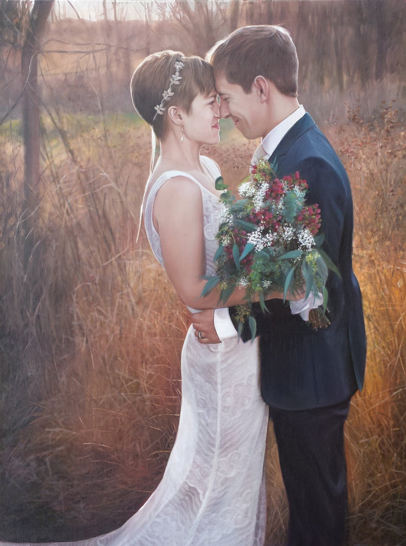 F&S Gift Store CUSTOM WEDDING PORTRAIT - Oil Painting - Custom Painted Portrait - Anniversary Gift - Wedding Painting - Wedding Gift