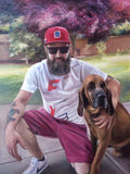 F&S Gift Store Custom Pet Portrait - Pet Painting - Bloodhound - Dog Portrait - Unique Gift